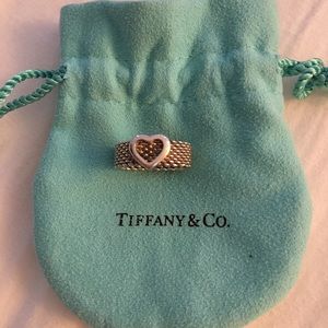 Authentic Tiffany’s Paloma mesh heart ring